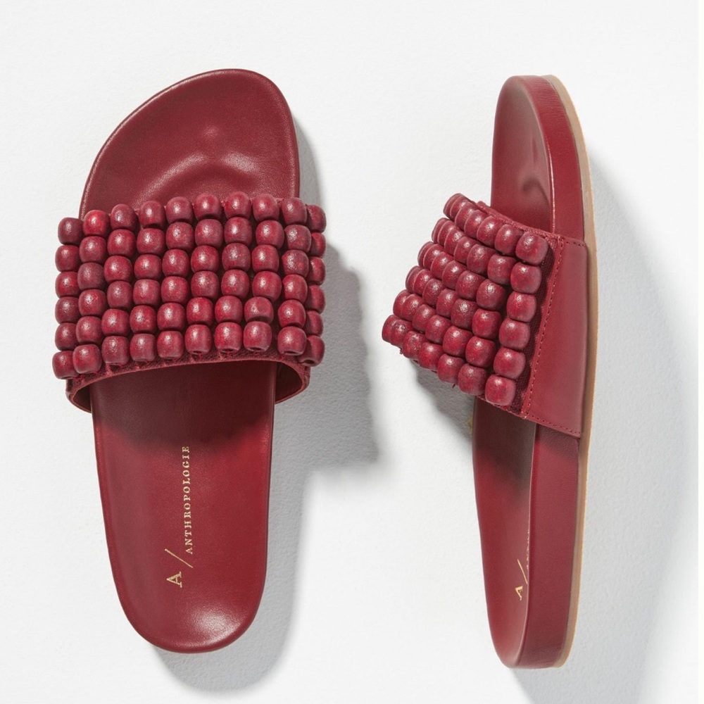 ANTHROPOLOGIE Beaded Slide Sandals